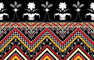 géométrique ethnique oriental ikat zigzag motif sans couture traditionnel. conception pour le fond, tapis, papier peint, vêtements, emballage, batik, tissu, linoléum, carrelage. illustration vectorielle. mode de broderie. vecteur
