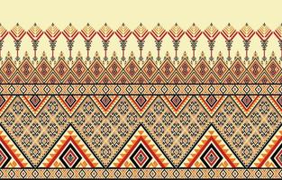 géométrique ethnique oriental ikat modèle sans couture conception traditionnelle pour le fond, tapis, papier peint, vêtements, emballage, batik, tissu, motif coloré, illustration vectorielle. mode de broderie. vecteur