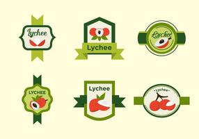 Vecteurs d'étiquettes de fruits rouges Lychee vecteur