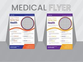 modèle de conception de flyer de soins médicaux, mise en page de conception d'affiche vectorielle. vecteur