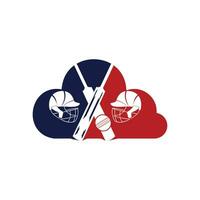 création de logo vectoriel de l'équipe de cricket. logo du championnat de cricket. emblème du sport moderne. illustration vectorielle.