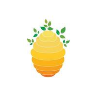 création vectorielle de logo de ruche en nid d'abeille. illustration vectorielle plane d'icône de miel pour le logo, le web, l'application, l'interface utilisateur. vecteur