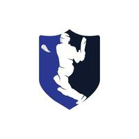 batteur jouant au design vectoriel de cricket. logo de compétition de cricket.