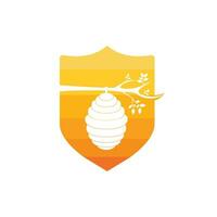 création vectorielle de logo de ruche en nid d'abeille. illustration vectorielle plane d'icône de miel pour le logo, le web, l'application, l'interface utilisateur. vecteur