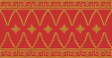 motif songket ethnique traditionnel or rouge vecteur