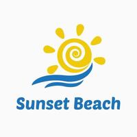 modèle de conception de logo d'été de plage. logo de style simple vecteur