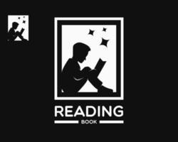 modèle de conception de logo de livre de lecture. style simple pour le logo de l'école et de l'éducation. vecteur d'illustration de livre de lecture