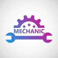 vecteur de conception de logo mécanique