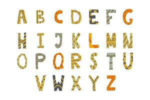 alphabet pour enfants dans un style bohème sur fond blanc. illustration vectorielle vecteur