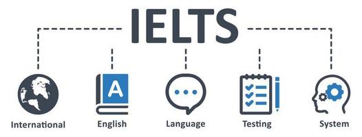 icône ielts - illustration vectorielle . ielts, anglais, international, langue, globe, communication, évaluation, système, parler, infographie, modèle, concept, bannière, pictogramme, jeu d'icônes, icônes. vecteur