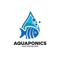 modèle vectoriel de logo aquaponique