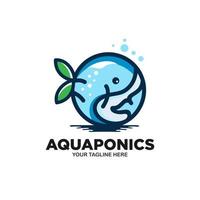 modèle vectoriel de logo aquaponique