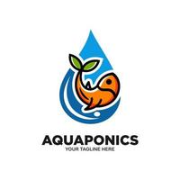 modèle vectoriel de logo aquaponique