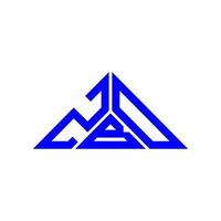 conception créative du logo de lettre zbd avec graphique vectoriel, logo zbd simple et moderne en forme de triangle. vecteur