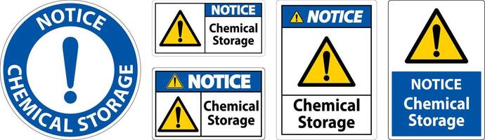 avis symbole de stockage de produits chimiques signe sur fond blanc vecteur