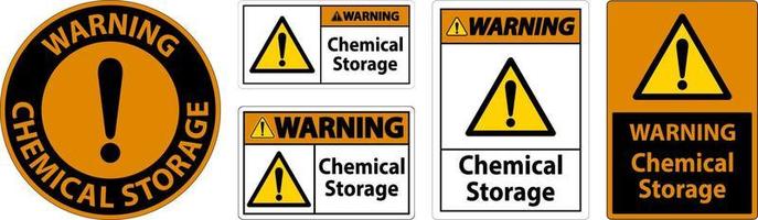 signe de symbole de stockage de produits chimiques d'avertissement sur fond blanc vecteur