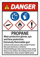 danger propane gaz inflammable epp ghs signe vecteur