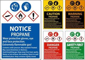 danger propane gaz inflammable epp ghs signe vecteur