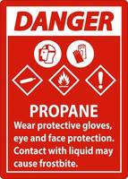 danger propane gaz inflammable epp ghs signe vecteur