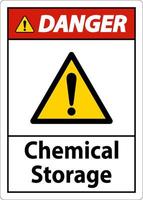 signe de symbole de stockage de produits chimiques de danger sur fond blanc vecteur
