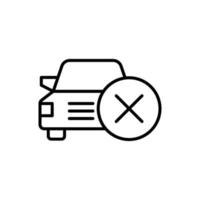 pictogramme isolé de vecteur simple dessiné avec une fine ligne noire. trait modifiable pour les sites Web, les publicités, les magasins, les magasins. icône de ligne vectorielle du panneau d'arrêt ou de la croix en voiture