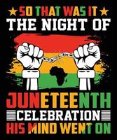 19ème jour noir histoire égalité culture conception de t-shirt indépendance afro-américaine vecteur