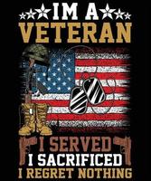 soldat vétéran de l'armée américaine, t-shirt de vecteur de jour commémoratif militaire américain