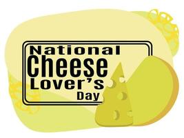 journée nationale des amateurs de fromage, idée de conception d'affiche, de bannière, de dépliant, de carte ou de menu vecteur