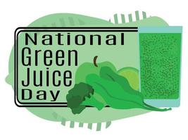 journée nationale du jus vert, idée de conception d'affiche, de bannière, de dépliant, de carte ou de menu vecteur