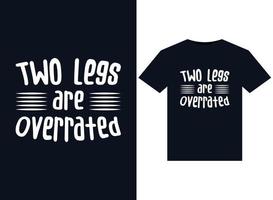 deux jambes sont des illustrations surestimées pour la conception de t-shirts prêts à imprimer vecteur