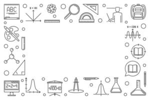 cadre de ligne horizontale de l'école et de l'éducation. illustration vectorielle vecteur