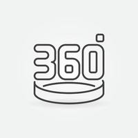 icône de concept linéaire de vecteur 360 degrés