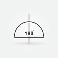 Icône de concept de vecteur linéaire graphique à 180 degrés ou élément de logo