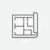 maison plan vecteur contour concept icône minimale