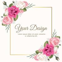 invitation de mariage rose floral rose vecteur
