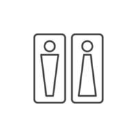 icône de contour de toilettes hommes et femmes de vecteur. symbole des toilettes vecteur