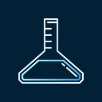 concept de vecteur de fiole erlenmeyer icône ou logo de contour coloré