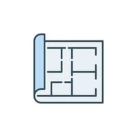 icône colorée de concept de vecteur de plan de maison