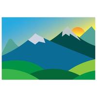 conception de paysage de montagne nature illustration image concept vecteur