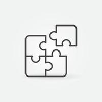 pièces de puzzle vecteur simple icône dans le style de ligne mince