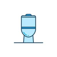 icône ou signe de concept de cuvette des toilettes de vecteur bleu