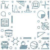 retour à l'illustration ou au cadre de contour de concept de vecteur d'école