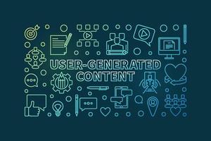 contour de contenu généré par l'utilisateur bannière horizontale de vecteur coloré