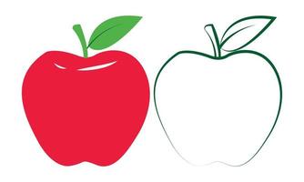 icône de fruit de pomme et illustrations vectorielles, enfants créatifs d'icône de fruit de pomme et illustration vectorielle de thème d'icône de fruit. vecteur