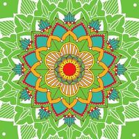 motif de mandala sur fond vert vecteur