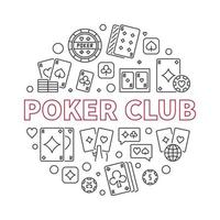 illustration de contour de concept de vecteur de club de poker