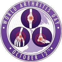 conception d'affiche de la journée mondiale de l'arthrite vecteur