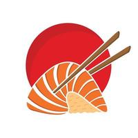 logo de montagne de sushi adapté au restaurant de cuisine japonaise vecteur