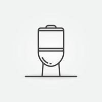 icône ou symbole de concept de ligne mince de vecteur de cuvette de toilette