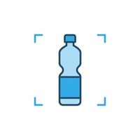 icône bleue de concept de bouteille en plastique de vecteur
